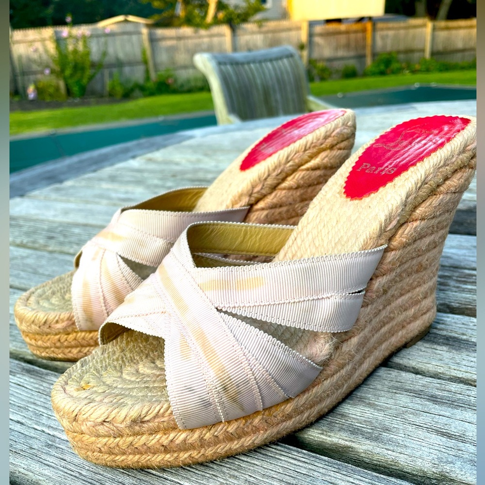 Christian Louboutin Cream Wedges